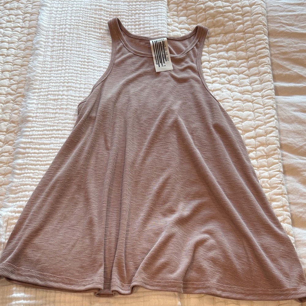 FreePeople Women’s Ribbed Tank Top - pinkish Taupe